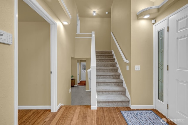 17620 NE 29th St, Redmond, WA 98052 - staircase with wood finished floors and baseboards