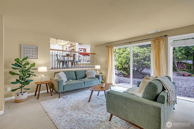 17620 NE 29th St, Redmond, WA 98052 - carpeted living room featuring baseboards