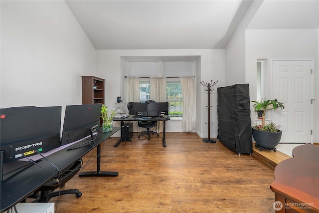 27742 214th Ave SE, Maple Valley, WA 98038 - office space with wood finished floors and vaulted ceiling