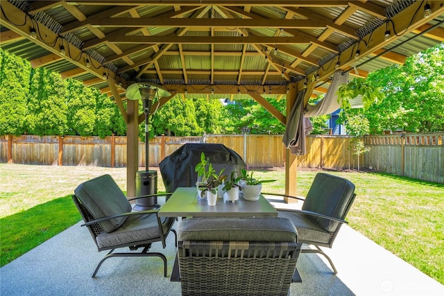 27742 214th Ave SE, Maple Valley, WA 98038 - view of patio / terrace featuring area for grilling, outdoor dining area, and a gazebo