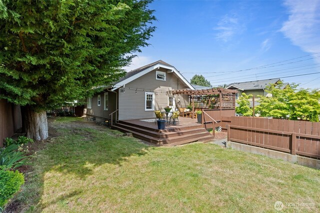 2902 N 22nd, Tacoma, WA 98406 - rear view of property featuring a pergola and a wooden deck