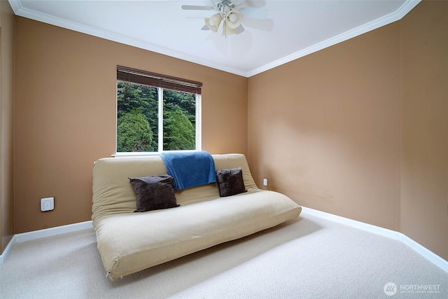 14212 28th Dr SE, Mill Creek, WA 98012 - sitting room featuring carpet flooring, crown molding, and ceiling fan