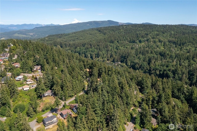 1668 Sapphire Trl, Bellingham, WA 98226 - aerial overview of property's location with a heavily wooded area and mountains