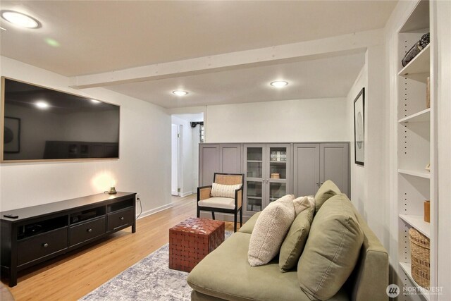 719 N 92nd St, Seattle, WA 98103 - living room with light wood-type flooring and recessed lighting