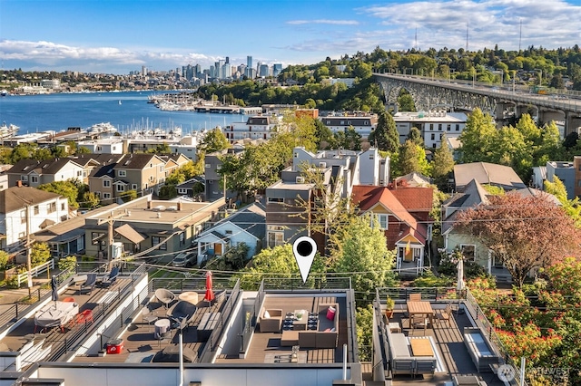 922 N 36th St, Seattle, WA 98103 - drone / aerial view of a large body of water and a notable bridge