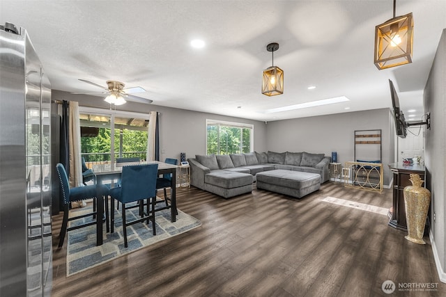 2607 S 379th Pl, Federal Way, WA 98003 - living room featuring wood finished floors, recessed lighting, and ceiling fan