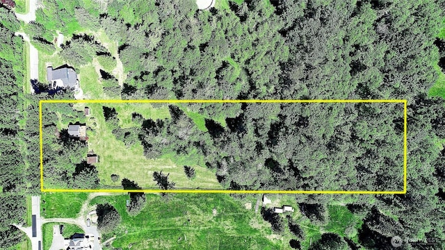 881 Lawson Rd, Camano Island, WA 98282 - aerial view of property and surrounding area with property boundaries highlighted