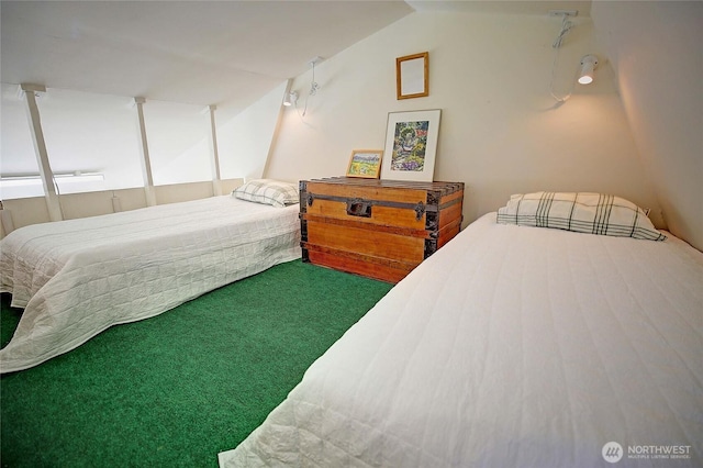 881 Lawson Rd, Camano Island, WA 98282 - bedroom with carpet flooring and lofted ceiling