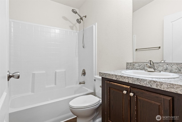 22106 Cedarview Dr E, Bonney Lake, WA 98391 - full bathroom with vanity, toilet, and  shower combination