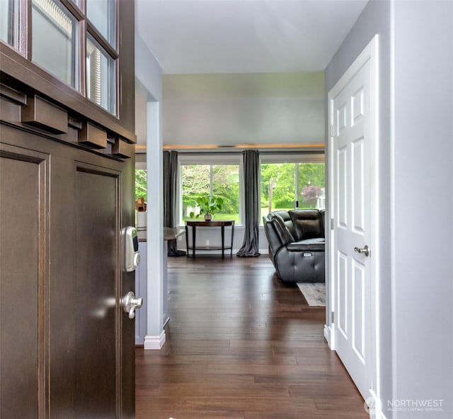 14918 Champion Estates Dr SE, Yelm, WA 98597 - foyer entrance with dark wood-style flooring