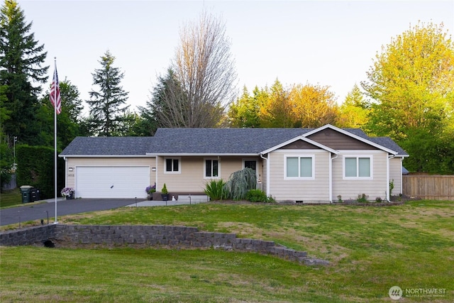 14918 Champion Estates Dr SE, Yelm, WA 98597 - ranch-style home with a garage and asphalt driveway