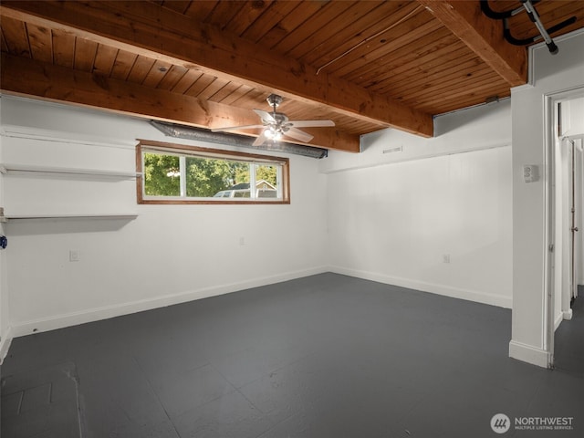 11822 10th Ave S, Seattle, WA 98168 - basement featuring wood ceiling and ceiling fan