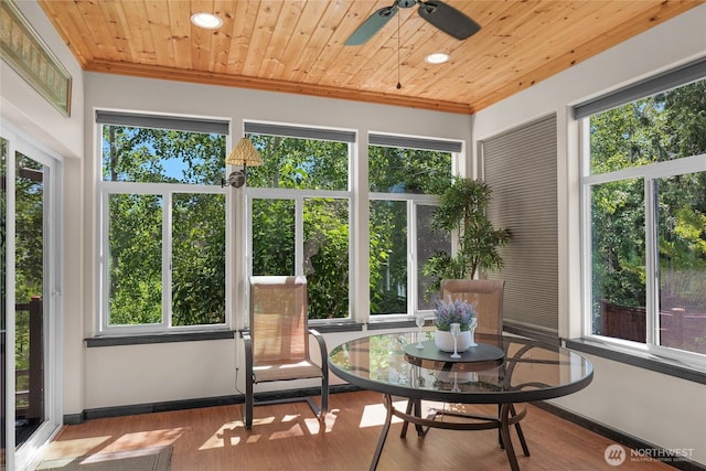 431 Timberland Loop, Mount Vernon, WA 98273 - sunroom featuring plenty of natural light, wooden ceiling, crown molding, wood finished floors, and baseboards