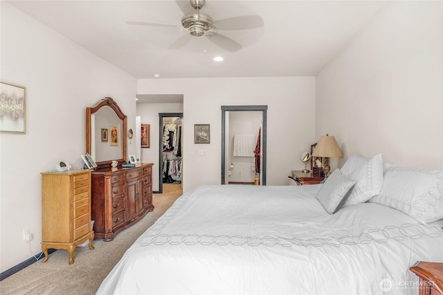 431 Timberland Loop, Mount Vernon, WA 98273 - bedroom with light carpet, a spacious closet, a closet, and ceiling fan