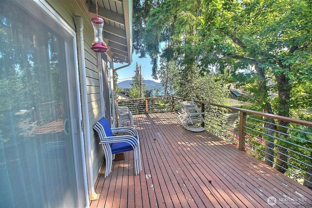 19640 SE 29th St, Sammamish, WA 98075 - wooden deck featuring a mountain view