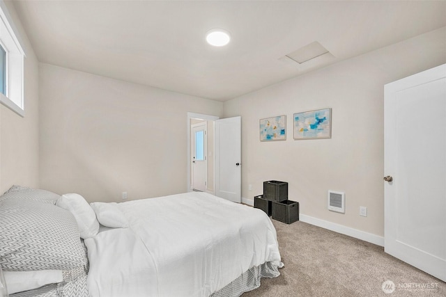 8206 N Way SW, Lakewood, WA 98498 - bedroom featuring attic access, carpet floors, and baseboards