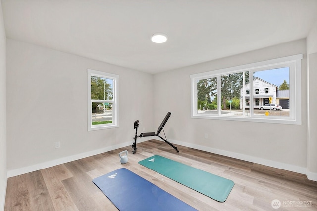 8206 N Way SW, Lakewood, WA 98498 - workout room with wood finished floors and baseboards