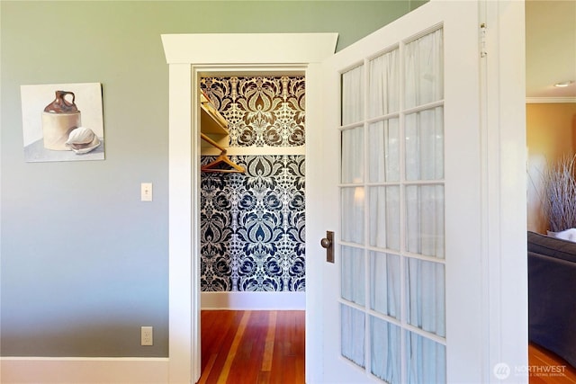 1250 Bryant, Walla Walla, WA 99362 - corridor featuring wood finished floors, baseboards, and ornamental molding