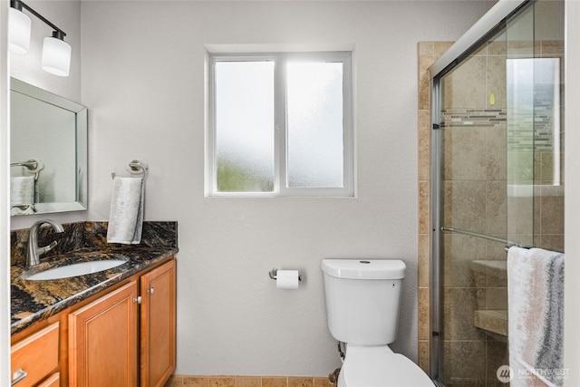 3801 Ruddell Rd SE, Lacey, WA 98503 - full bathroom with vanity, toilet, and a shower stall
