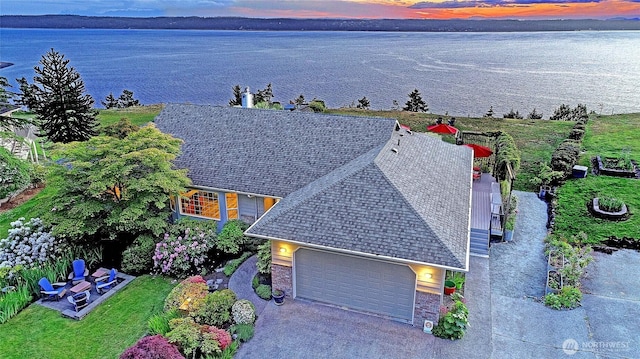 478 Eagle Crest Rd, Camano Island, WA 98282 - aerial view at dusk of a water view