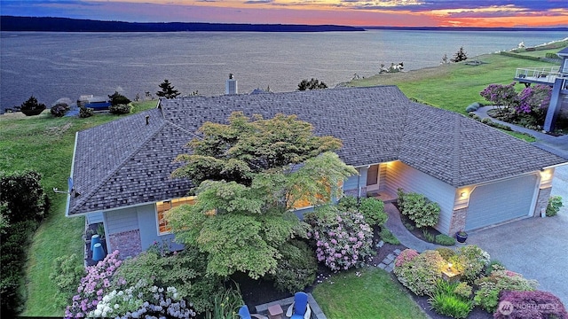 478 Eagle Crest Rd, Camano Island, WA 98282 - aerial view at dusk of a water view