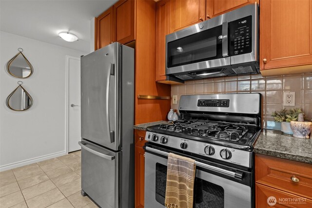 1420 Terry Ave Unit 1203, Seattle, WA 98101 - kitchen with appliances with stainless steel finishes, brown cabinets, and decorative backsplash