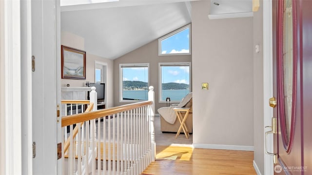 1042 Shorecrest Pl, Camano Island, WA 98282 - entrance foyer with vaulted ceiling and light wood-type flooring