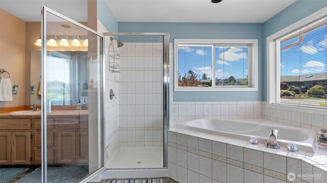 1042 Shorecrest Pl, Camano Island, WA 98282 - full bath featuring a garden tub, a shower stall, and double vanity