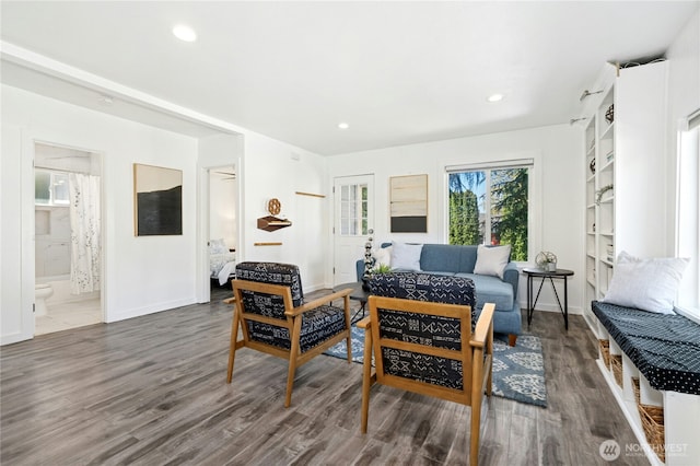 10056 Interlake Ave N, Seattle, WA 98133 - living area with wood finished floors, baseboards, and recessed lighting