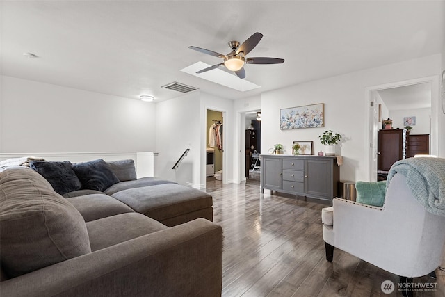 12524 SE 295th St, Auburn, WA 98092 - living area featuring ceiling fan, wood finished floors, and baseboards