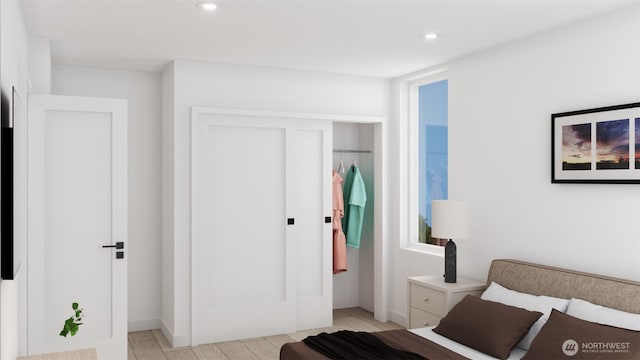3112 Queen Anne Ave N, Seattle, WA 98119 - bedroom featuring a closet and recessed lighting
