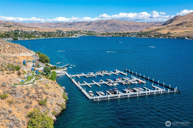 203 Bluebell Ct, Chelan, WA 98816 - bird's eye view of a water and mountain view