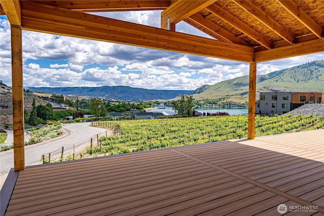 203 Bluebell Ct, Chelan, WA 98816 - deck featuring a water and mountain view