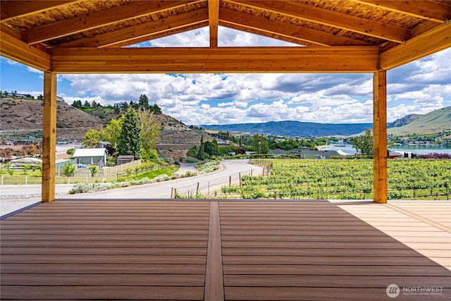 203 Bluebell Ct, Chelan, WA 98816 - deck featuring a mountain view