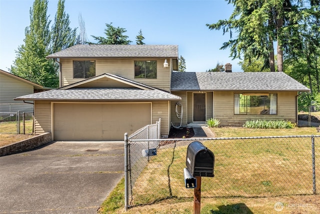 1015 143rd St S, Tacoma, WA 98444 - split level home featuring driveway, a chimney, and a shingled roof