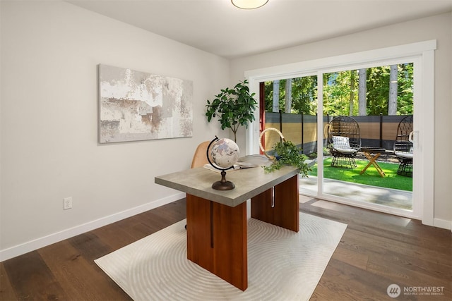 19722 Filbert Dr Unit A-3, Bothell, WA 98012 - office with baseboards and dark wood-type flooring