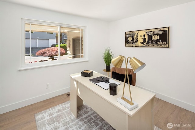 6202 122nd Ave SE, Bellevue, WA 98006 - office area featuring wood finished floors and baseboards