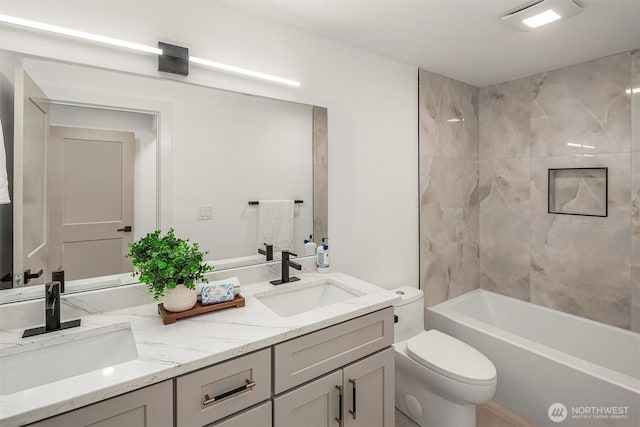 6202 122nd Ave SE, Bellevue, WA 98006 - bathroom with double vanity and bathtub / shower combination