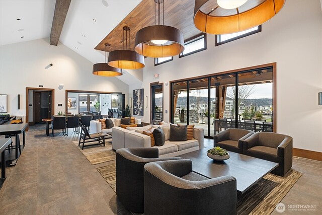 26627 NE Boyd Way Unit 101, Duvall, WA 98019 - building lobby with high vaulted ceiling and beam ceiling