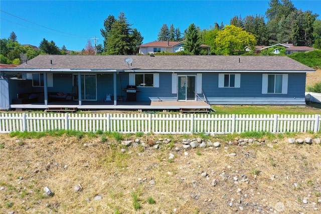 504 Ash St N, Omak, WA 98841 - rear view of property with a wooden deck