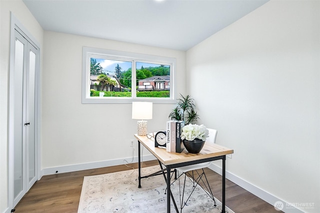 5942 Beverly Ave NE, Tacoma, WA 98422 - office with baseboards and dark wood-type flooring