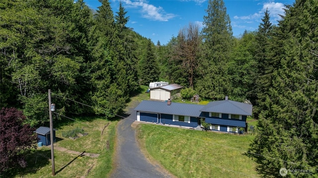 371 Pigeon Springs Rd, Onalaska, WA 98570 - aerial view of property and surrounding area with a heavily wooded area