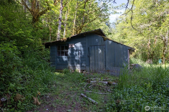 371 Pigeon Springs Rd, Onalaska, WA 98570 - view of outdoor structure with a forest view
