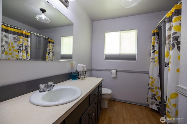 371 Pigeon Springs Rd, Onalaska, WA 98570 - full bath with wood finished floors, vanity, and toilet