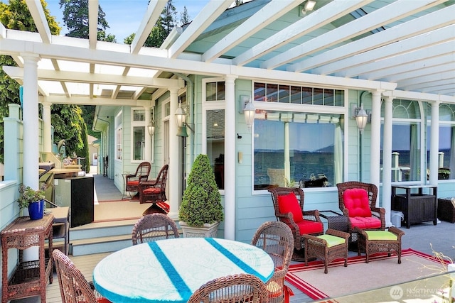 10903 Samish Beach Ln, Bow, WA 98232 - view of patio with a pergola and outdoor dining area