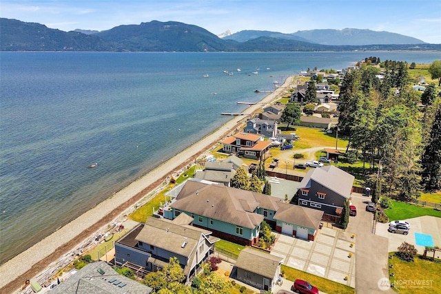 10903 Samish Beach Ln, Bow, WA 98232 - aerial view of residential area with a water and mountain view