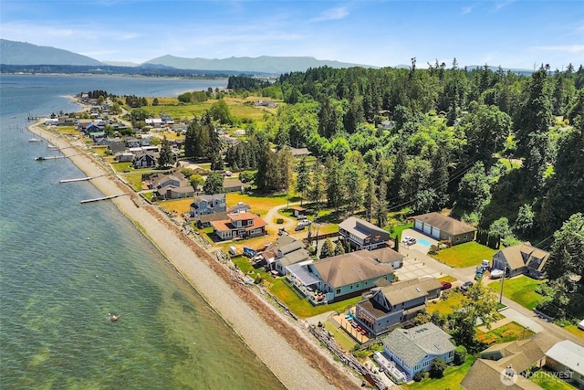 10903 Samish Beach Ln, Bow, WA 98232 - bird's eye view of a water and mountain view