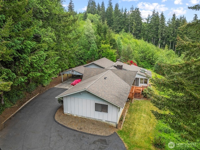 1086 W State Route 4, Skamokawa, WA 98647 - aerial view of property and surrounding area featuring a heavily wooded area
