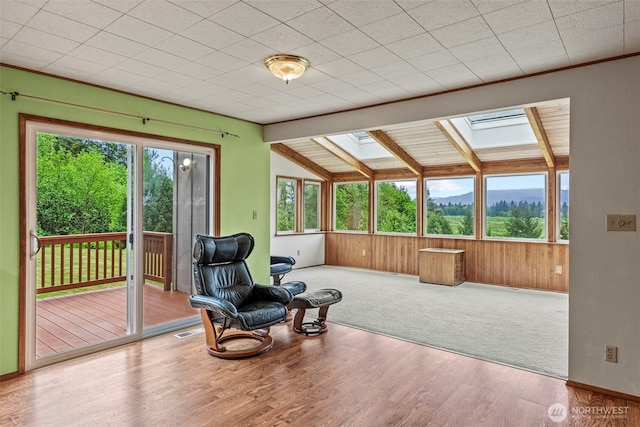 1086 W State Route 4, Skamokawa, WA 98647 - living area with wood finished floors and a skylight