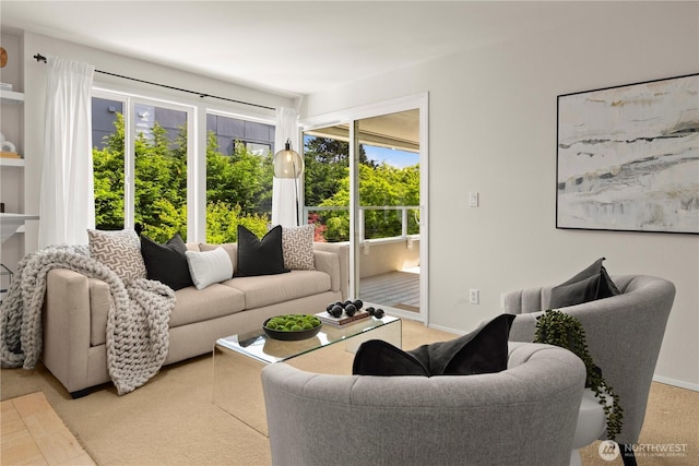 1400 Taylor Ave N Unit 203, Seattle, WA 98109 - living room with carpet flooring and baseboards